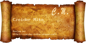 Czeider Mike névjegykártya